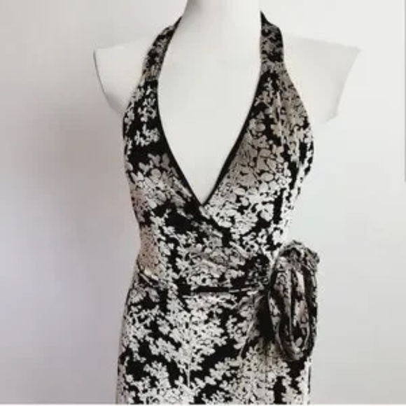 Dress the Population Erica VELVET Burnout Halter dress SIZE Small - Picture 6 of 14
